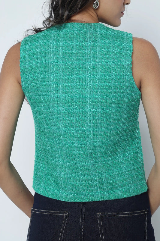 Green Tweed Waistcoat