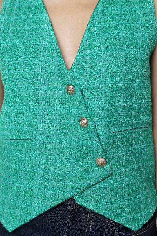 Green Tweed Waistcoat