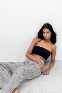 Bow Print Straight Fit Pants