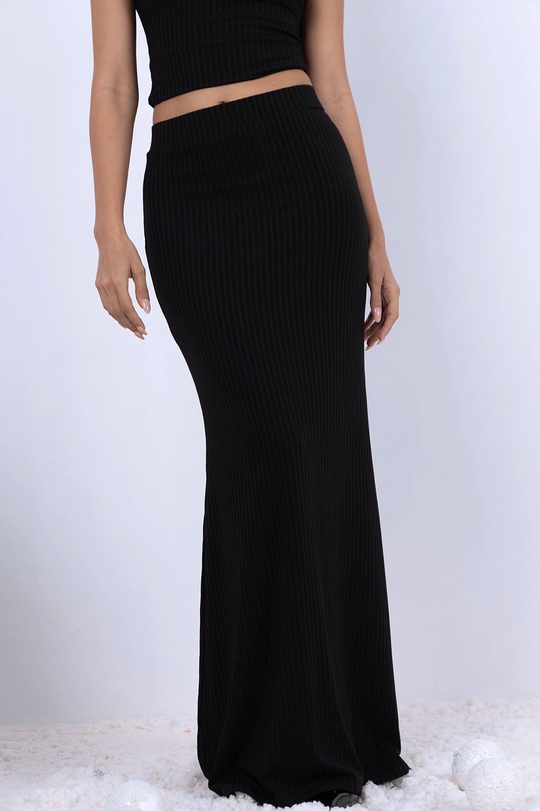 Black Ribbed Maxi Set