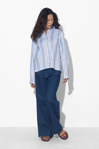 Blue Open Back Shirt