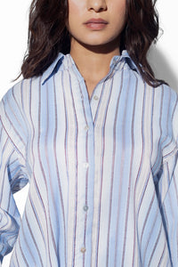 Blue Open Back Shirt