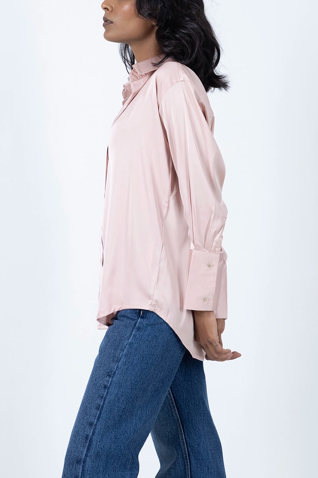 Peach Satin Shirt