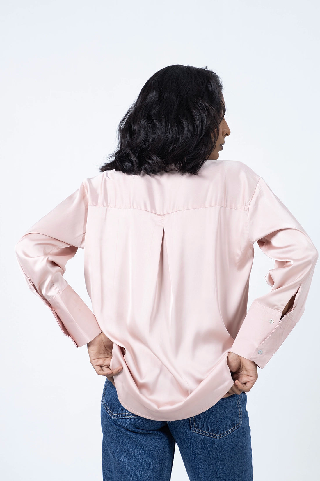 Peach Satin Shirt