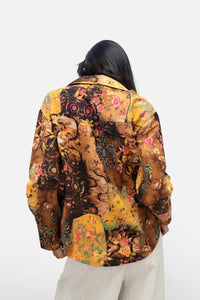 Printed Brown Linen Shirt