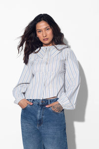 Fitted Shirt With Peter Pan Collar