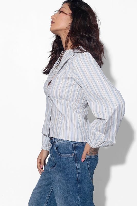 Fitted Shirt With Peter Pan Collar