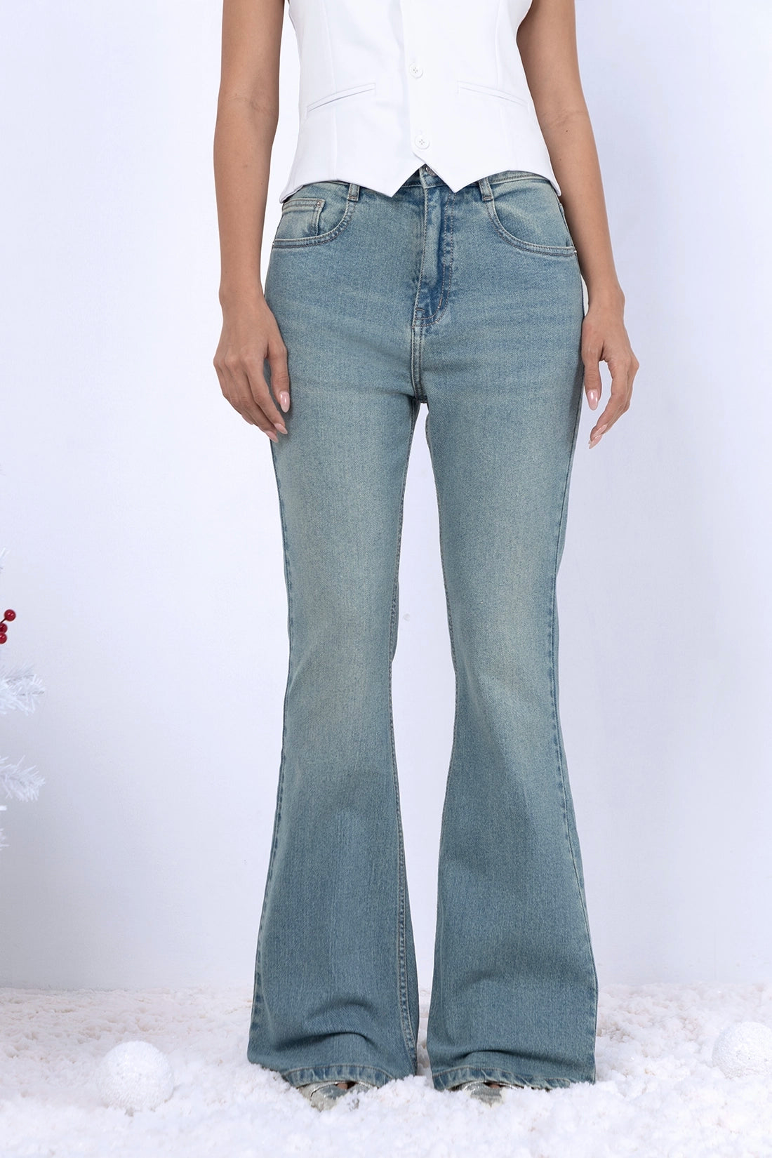 Vintage Wash Boot Cut Jeans