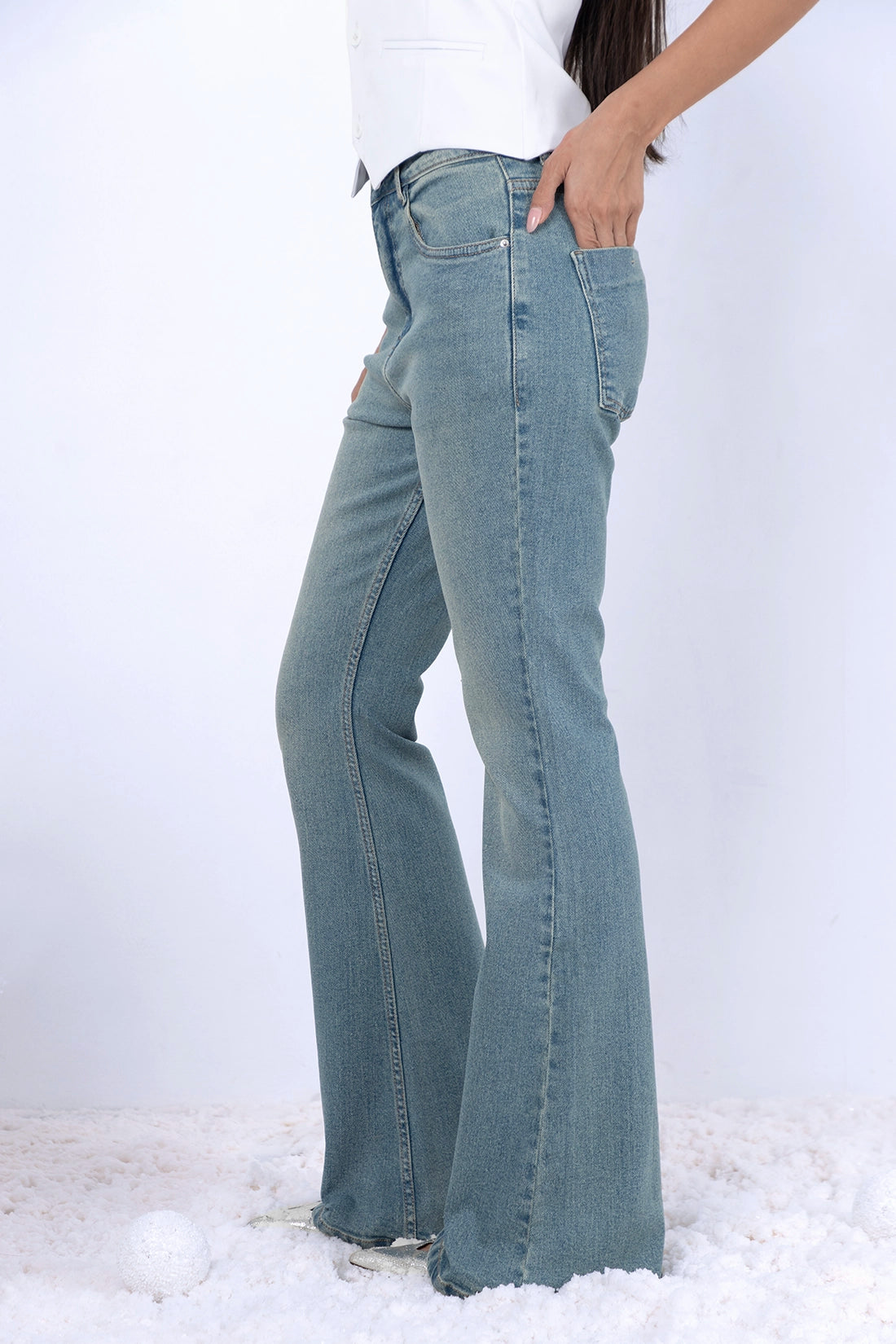 Vintage Wash Boot Cut Jeans