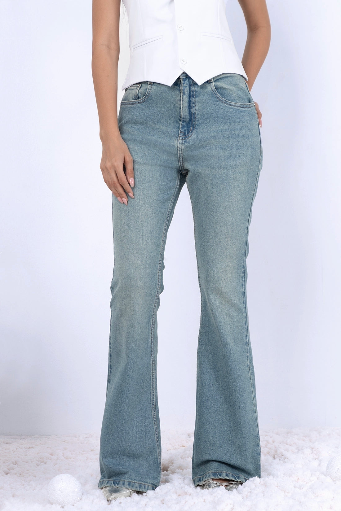 Vintage Wash Boot Cut Jeans