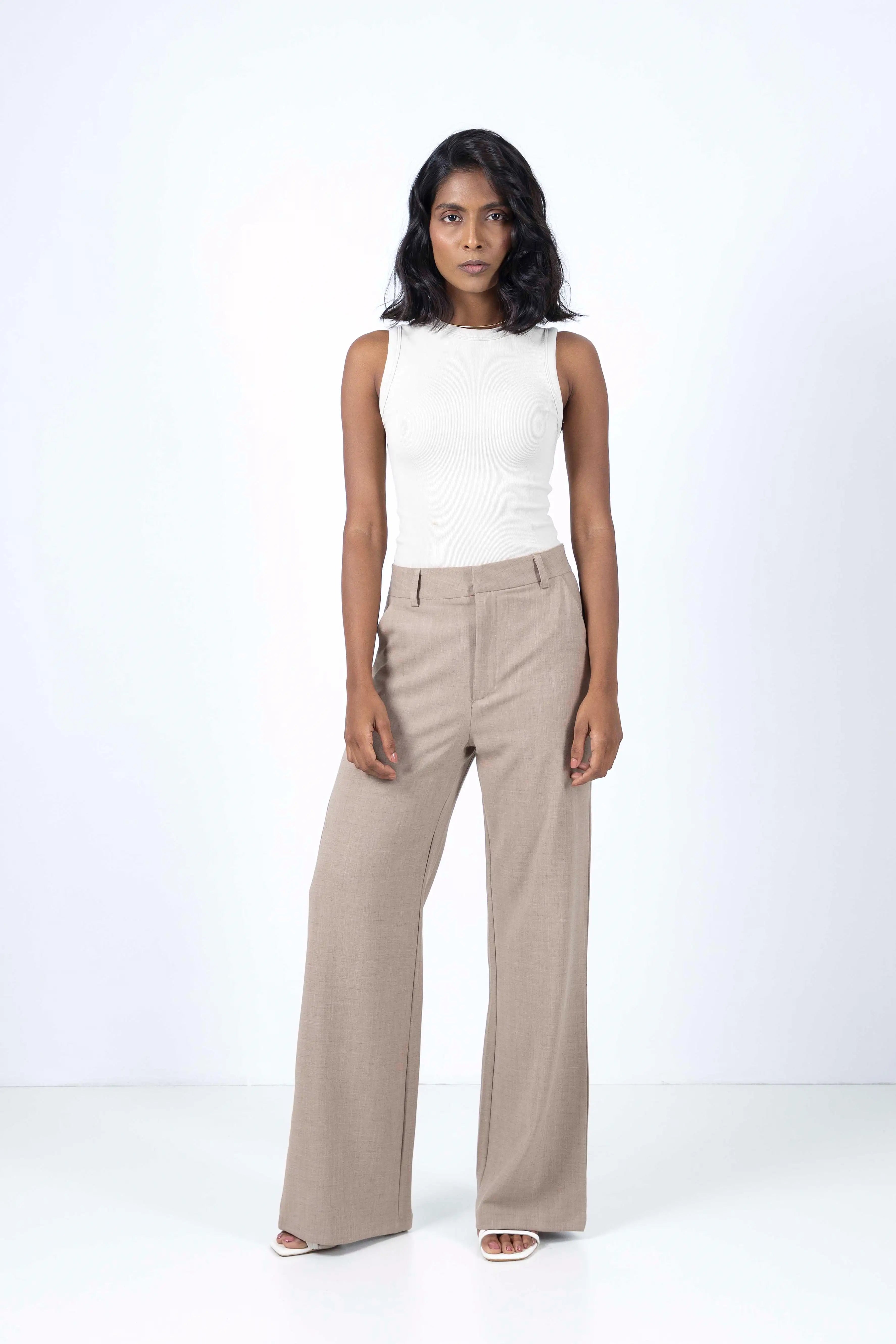 Brown Straight Fit Trouser