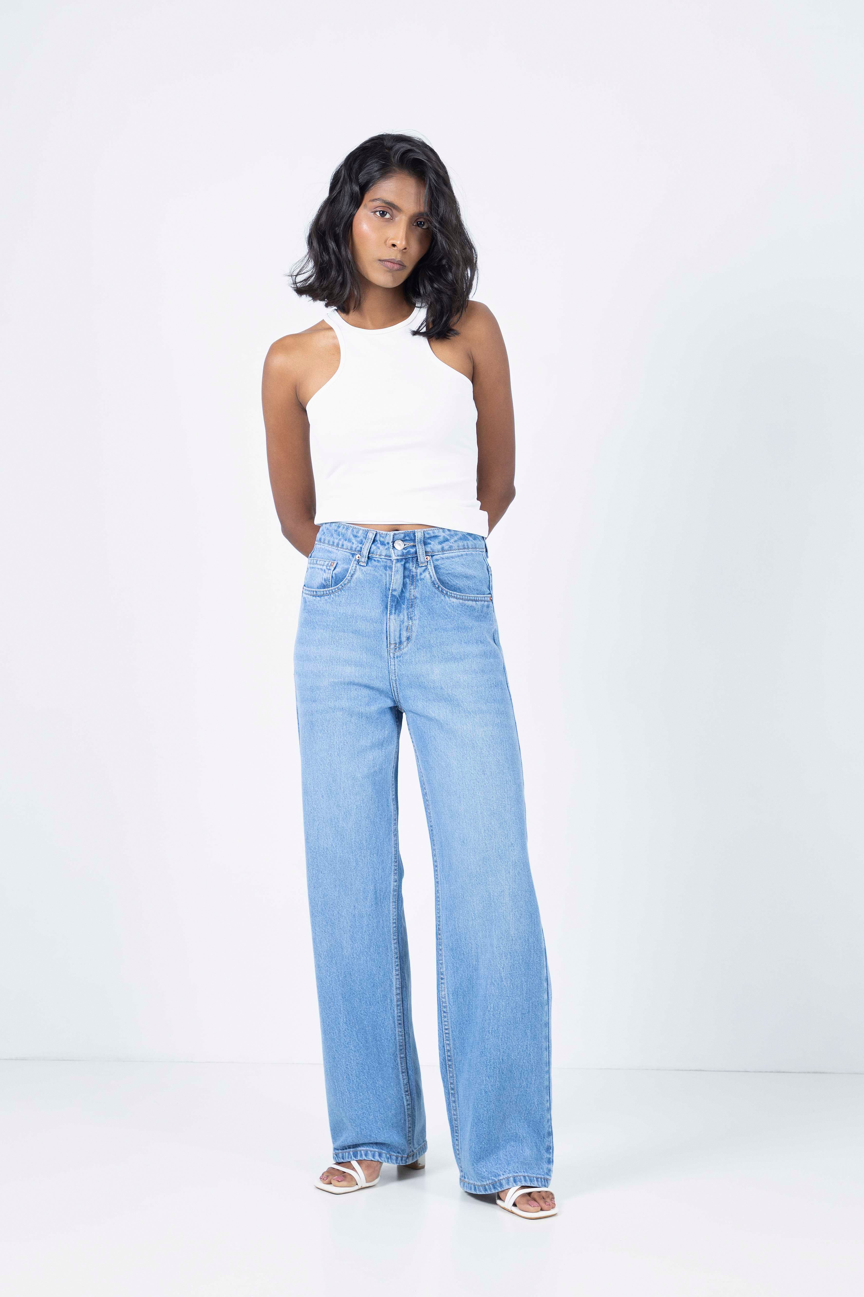 Stone Blue Straight Fit Jeans