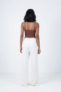 White Straight Fit Trouser