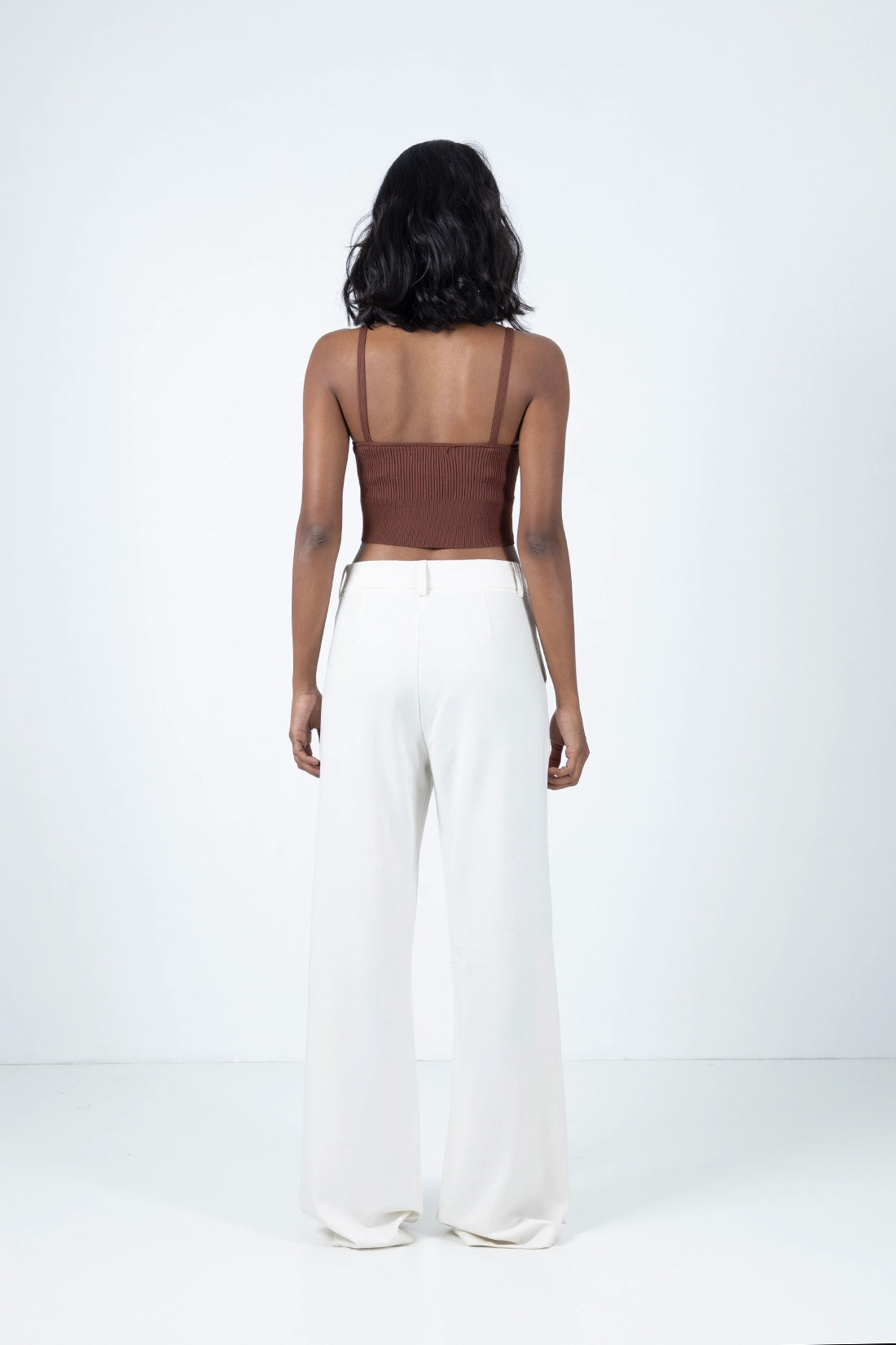 White Straight Fit Trouser