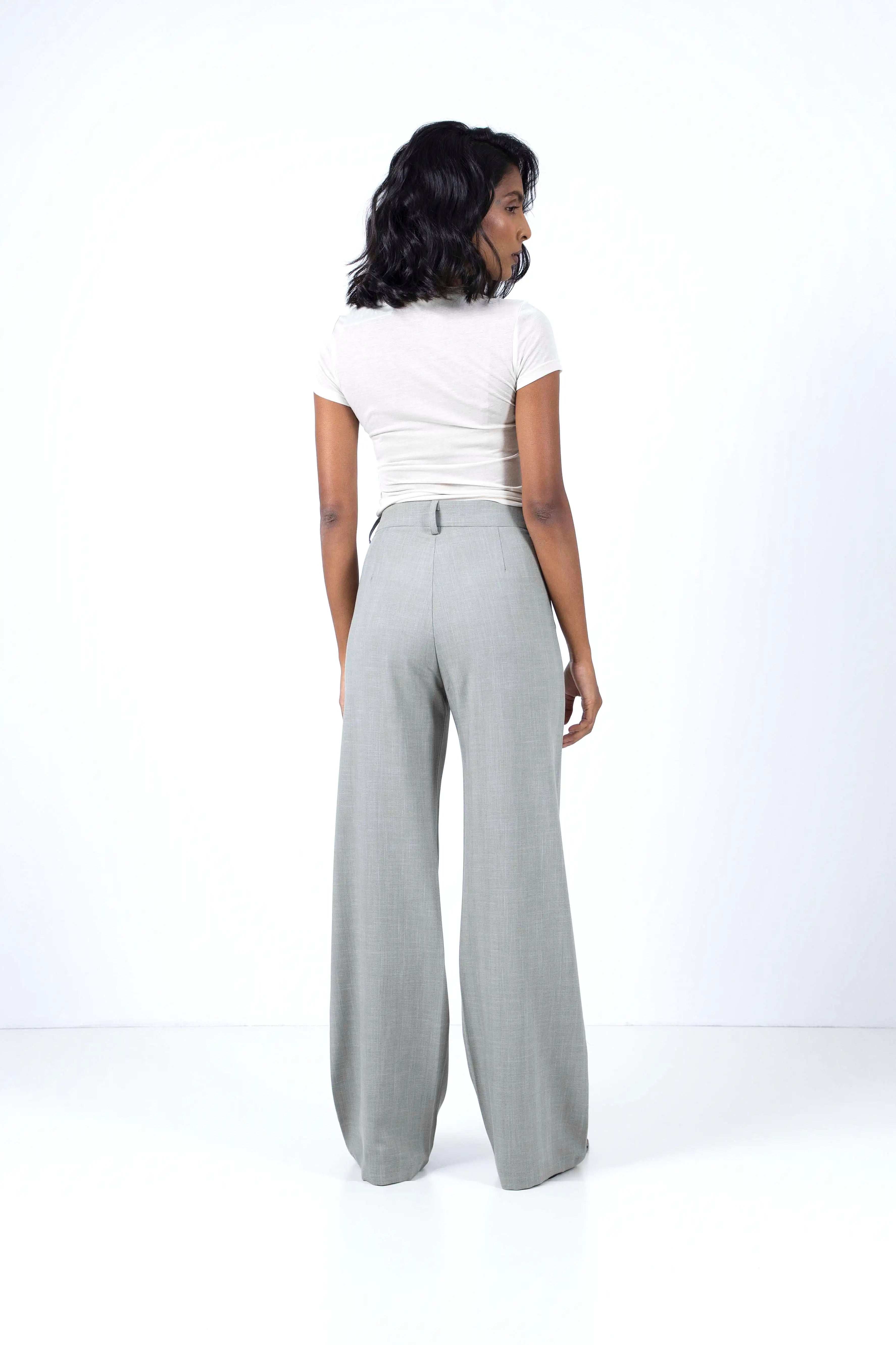 Sage Green Straight Fit Trouser