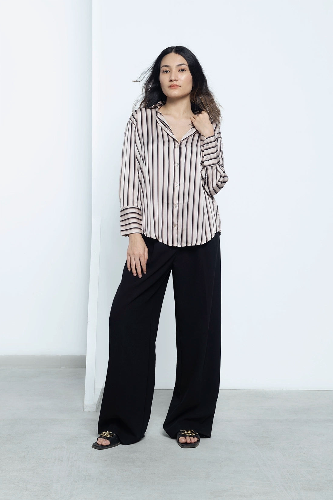 Striped Satin Shirt