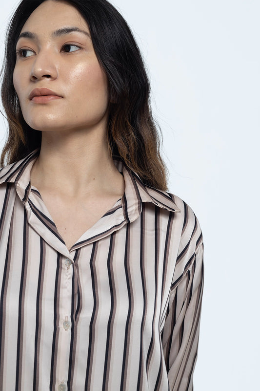 Striped Satin Shirt