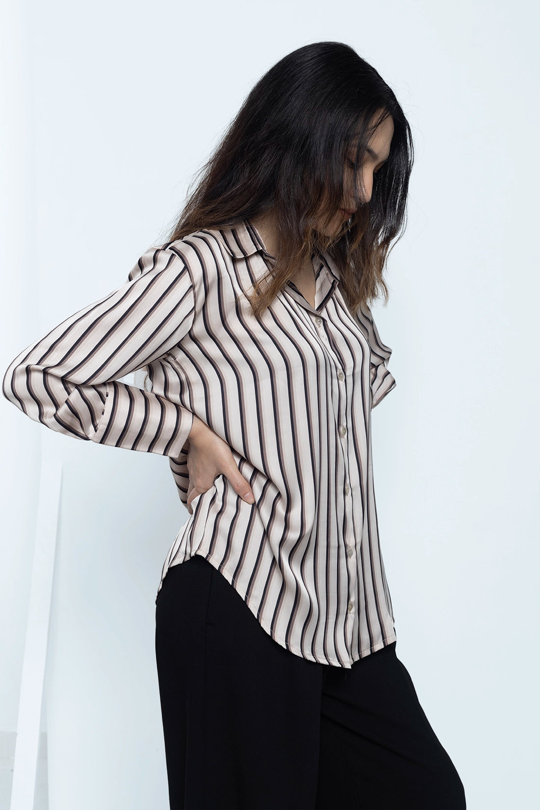 Striped Satin Shirt