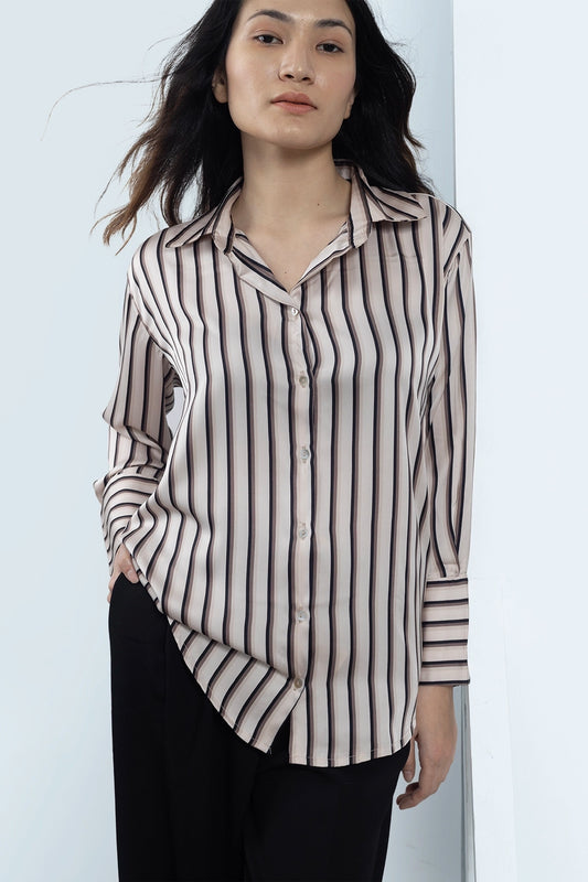 Striped Satin Shirt