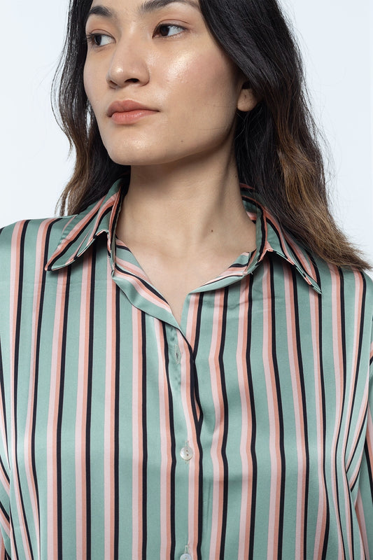 Multi Stripes Satin Shirt