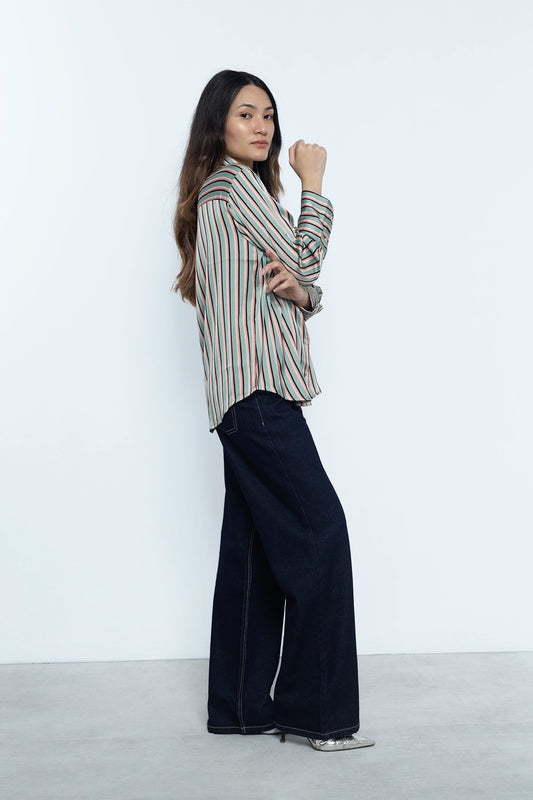 Multi Stripes Satin Shirt