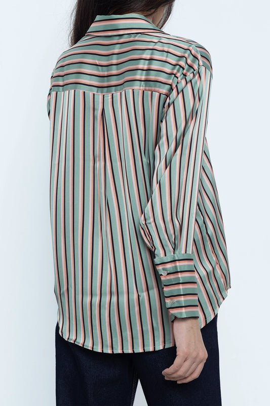 Multi Stripes Satin Shirt