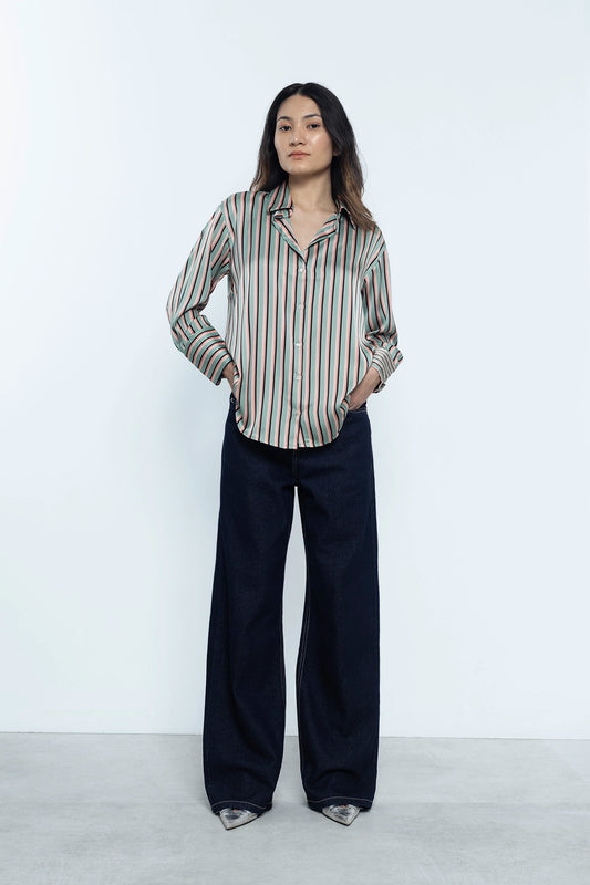 Multi Stripes Satin Shirt