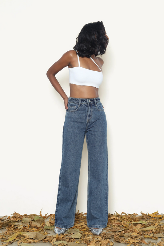 Vintage Wash Straight Fit Jeans