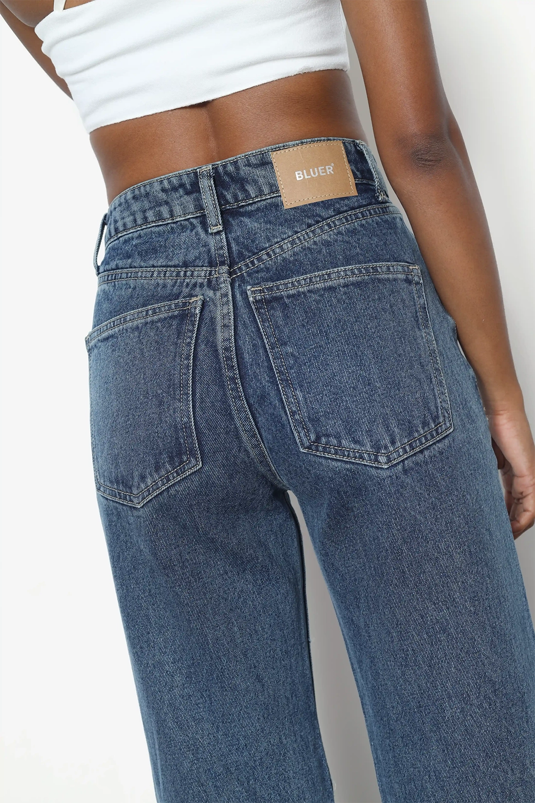 Vintage Wash Straight Fit Jeans