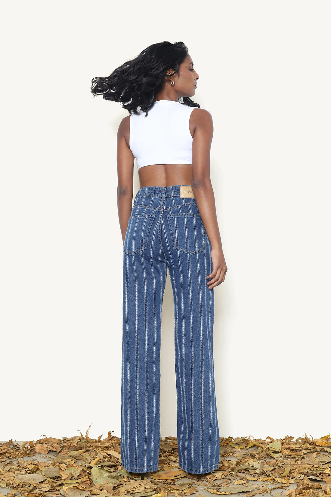 Striped Straight Fit Jeans