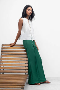 Green Pintuck Trouser