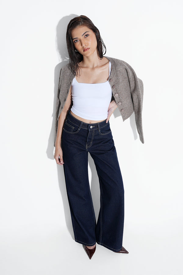 Raw Wash Straight Fit Jeans