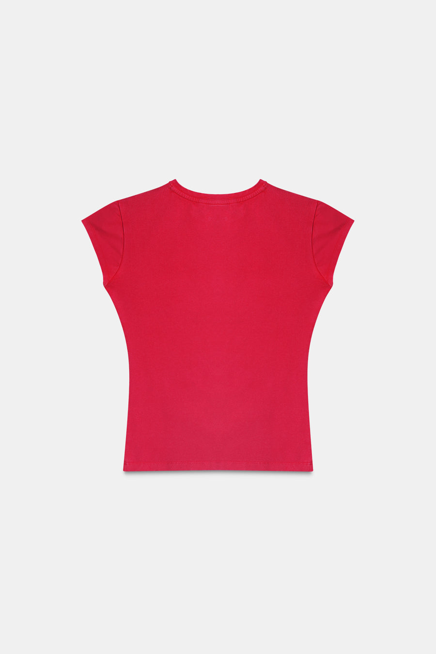Red Acid Wash Fitted T-Shirt
