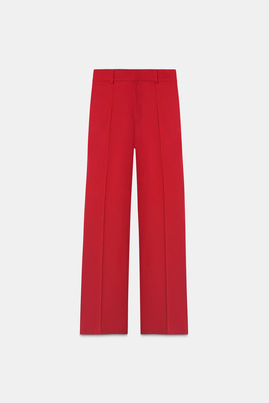 Red Pintuck Trouser