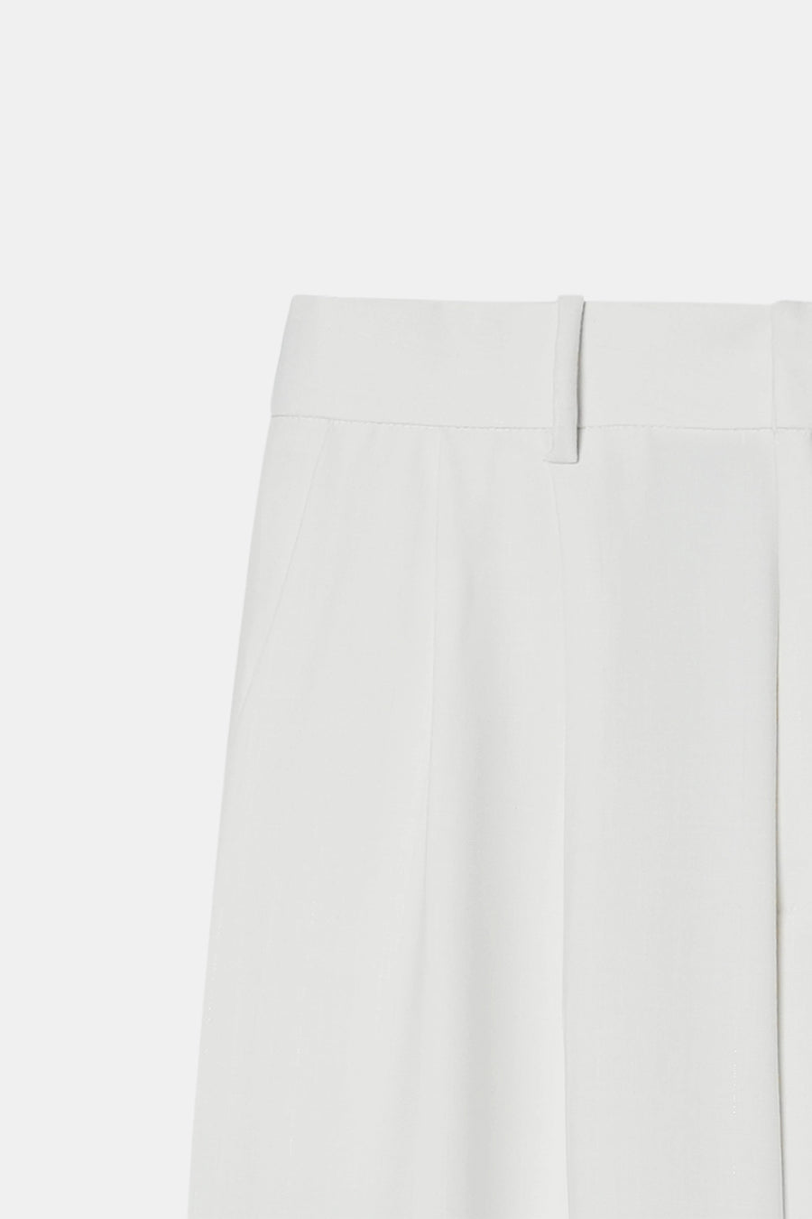Relaxed Fit Pleated Trouser - White