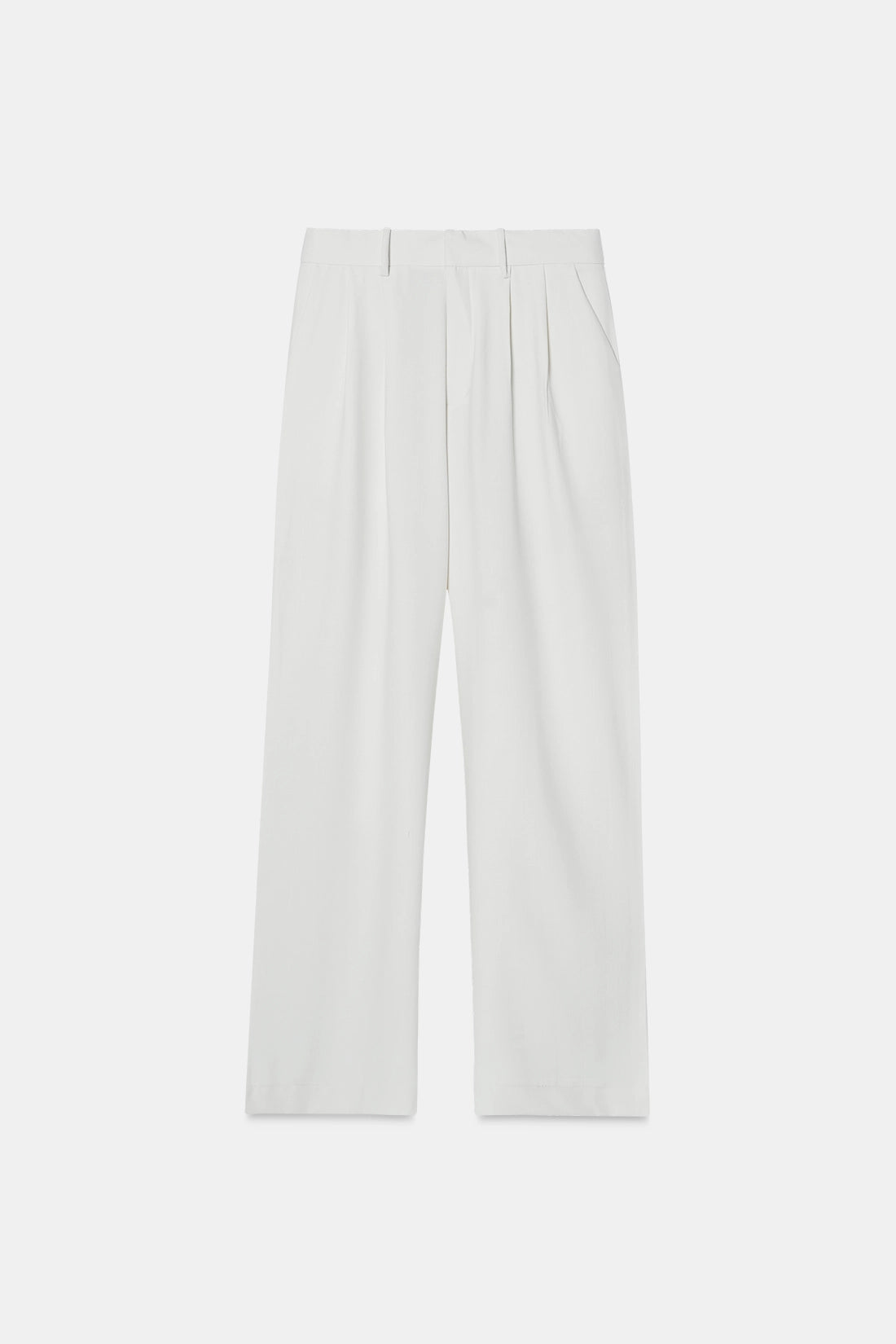 Relaxed Fit Pleated Trouser - White