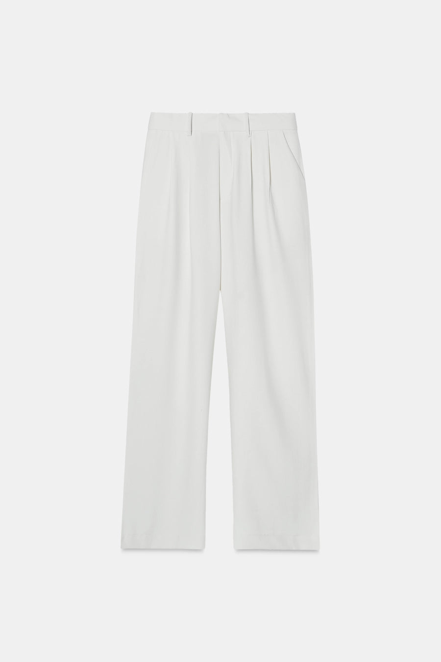 Relaxed Fit Pleated Trouser - White