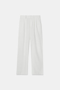 Relaxed Fit Pleated Trouser - White