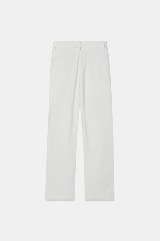 Relaxed Fit Pleated Trouser - White