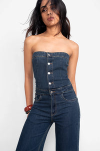 Buttoned Denim Jumpsuit