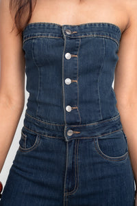 Buttoned Denim Jumpsuit