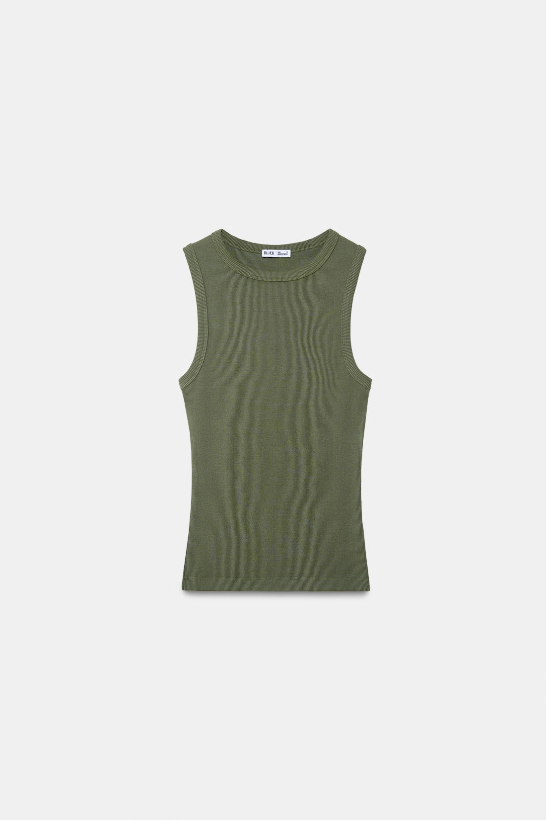 Sage Ribbed Round Neck Top