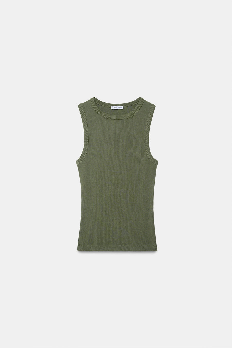 Sage Ribbed Round Neck Top