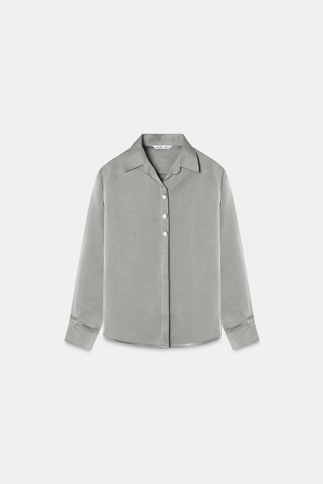 Sage Buttoned Satin Shirt