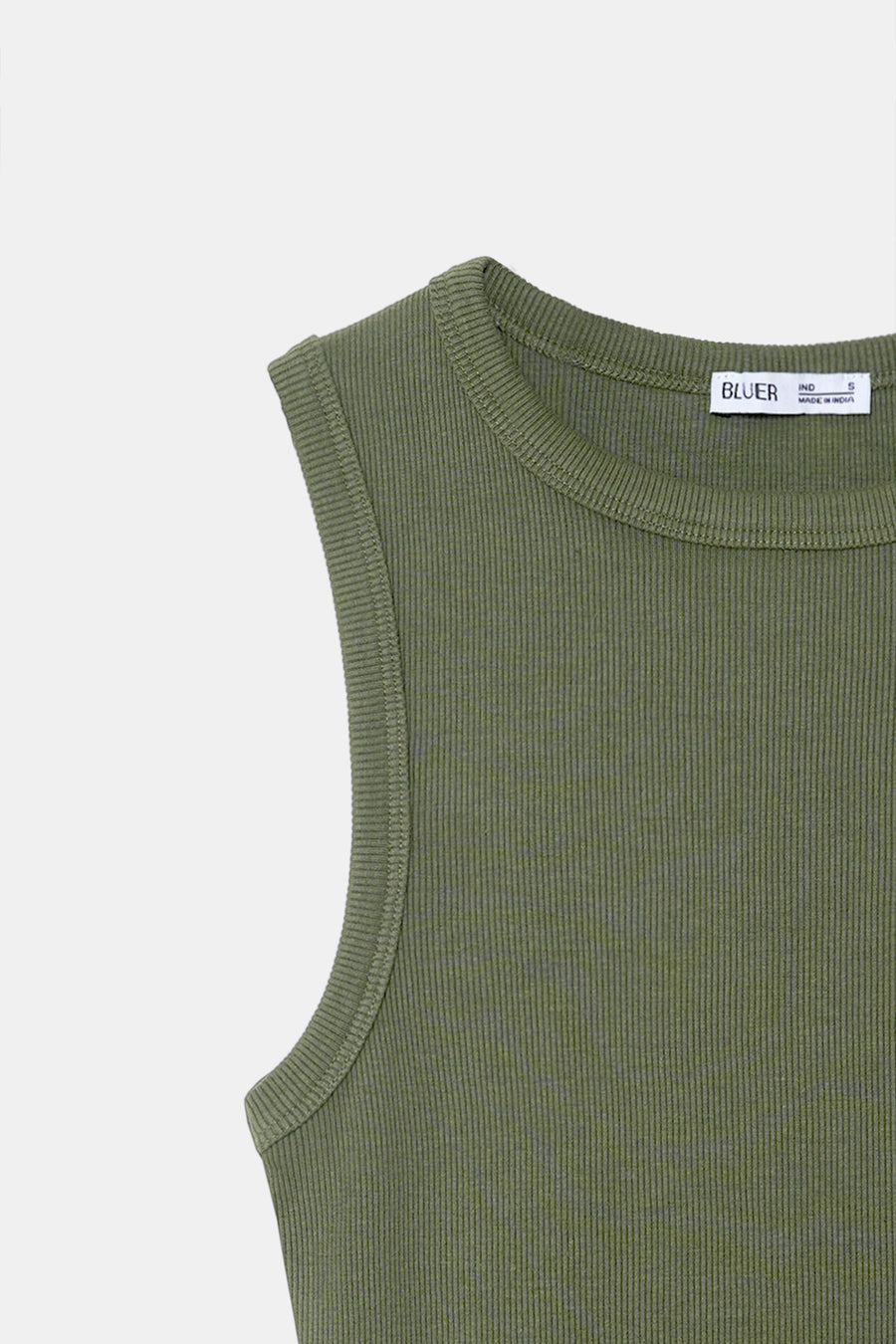 Sage Ribbed Round Neck Top