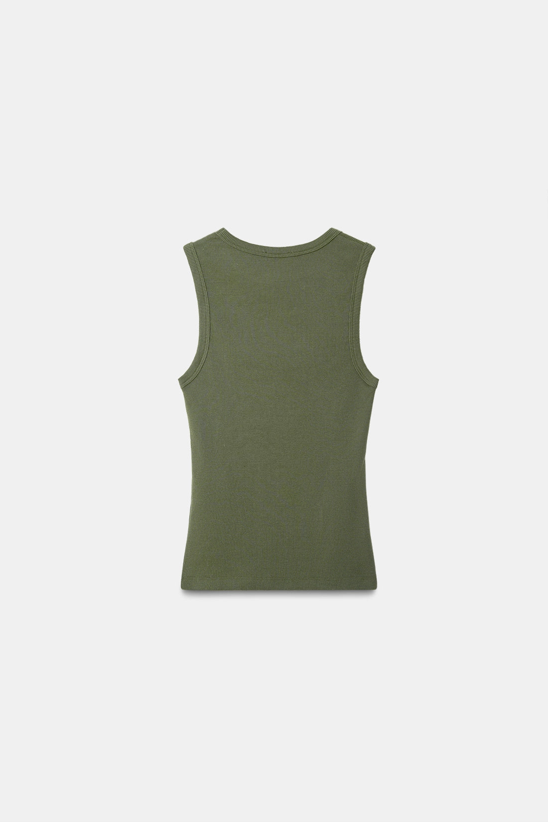 Sage Ribbed Round Neck Top