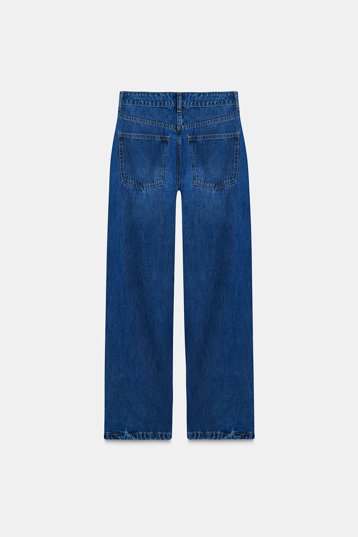Sequin-Embroidered Crop Leg Jeans