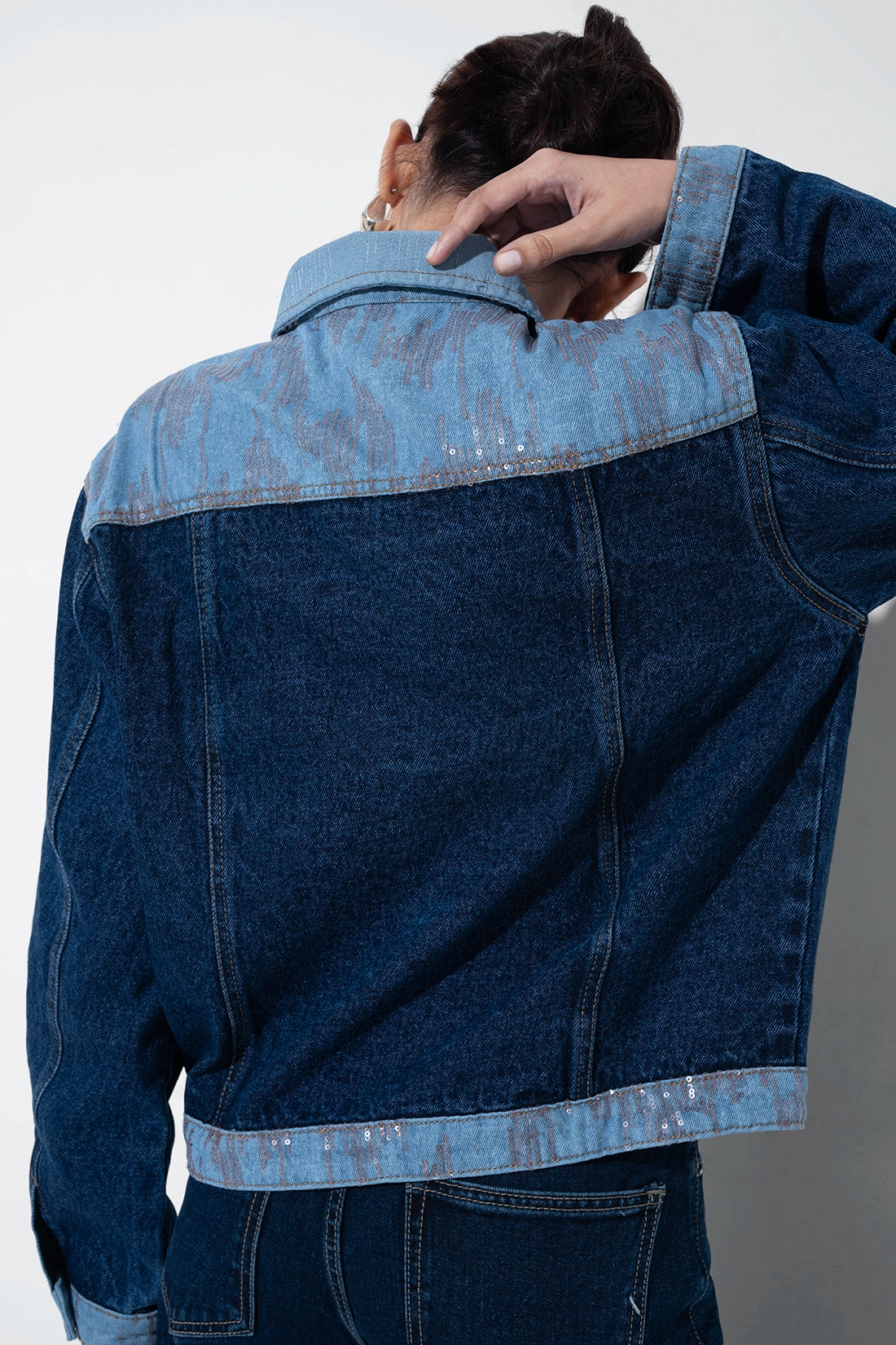 Sequin Patch Denim Jacket