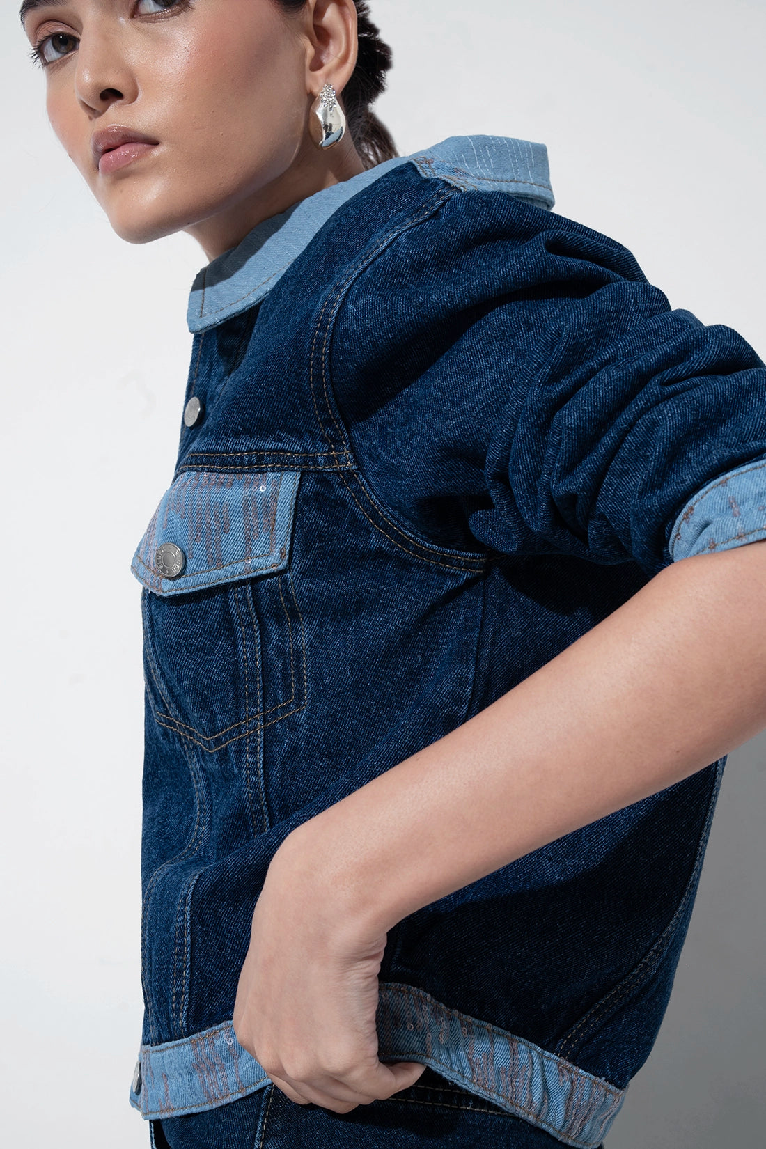 Sequin Patch Denim Jacket
