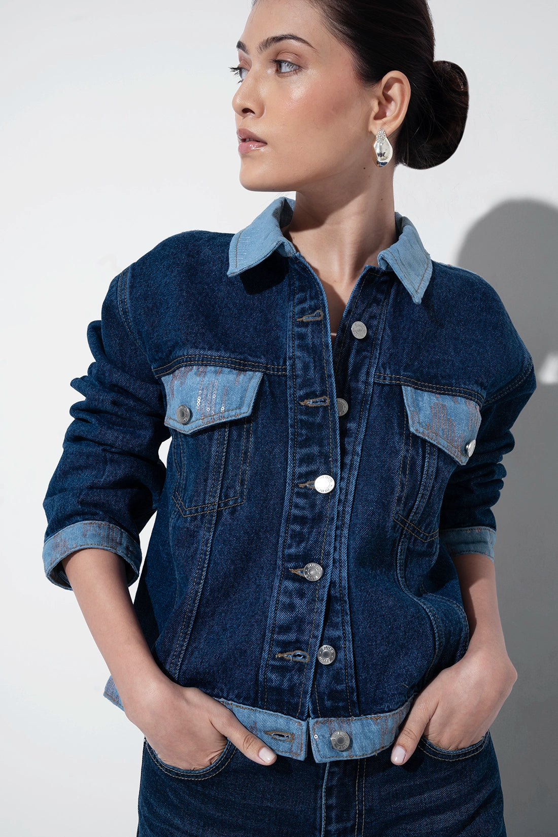 Sequin Patch Denim Jacket
